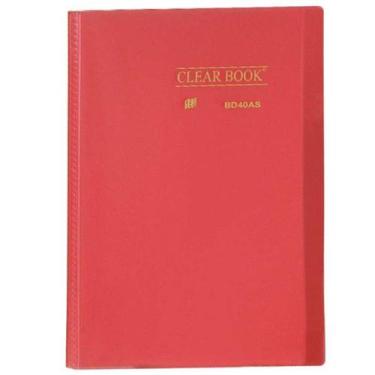 Imagem de Pasta Catálogo com 40 Folhas Plásticas Transparentes A4 Clearbook Verm