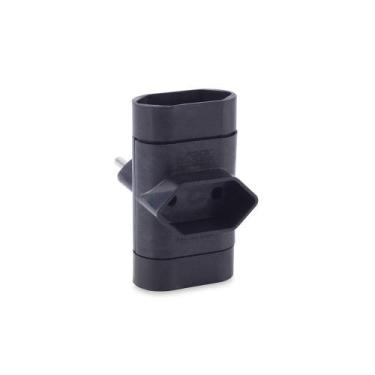 Imagem de Pino Multiplicador 3 Tomadas Preto Force Line