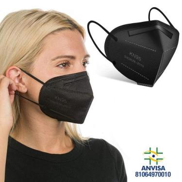Imagem de 200 Máscaras Descartáveis KN95 WWDoll 5 Camada Anvisa Preta
