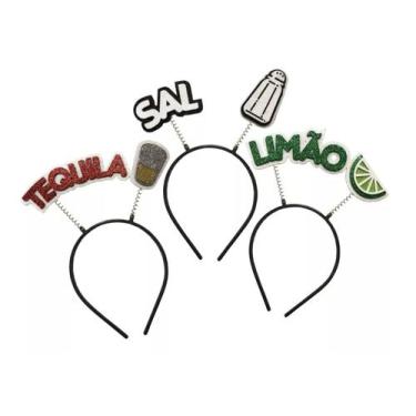 Imagem de Tiara Carnaval Tequila Sal e Limão EVA Core Kit 3 Peças Vivarte - Insp