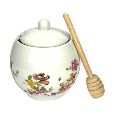 Imagem de Porta Mel Meleira Le Jardin De Porcelana Pegador Bambu 350ml - Haüskra