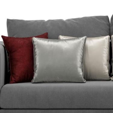 Imagem de Kit com 3 Almofadas Luxuosas Várias Cores 35x35 - ARADECOR, BORDô ESTA