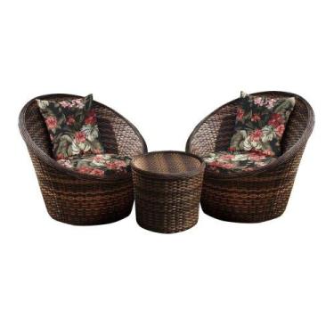 Imagem de Conjunto de Poltronas Fibra Sintética Bola - 2 Poltronas + 1 Mesa Cent