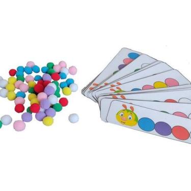 Imagem de Brinquedo De Cores Lagarta Pareamento De Cores Autistas - T&D Jogos Ed
