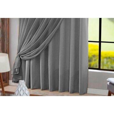 Imagem de Cortina Voil 5,50m X 2,90m Forro Blackout Trilho Suiço Duplo - Chrisne