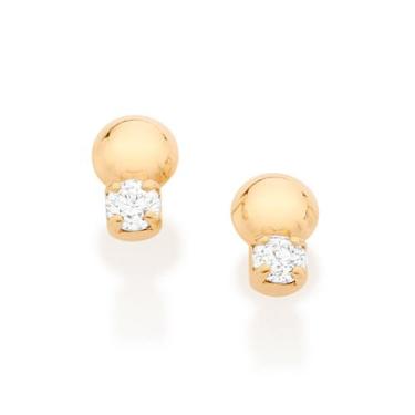 Imagem de Brinco folheado a ouro com zircônias branco/526804 - Rommanel, Dourado