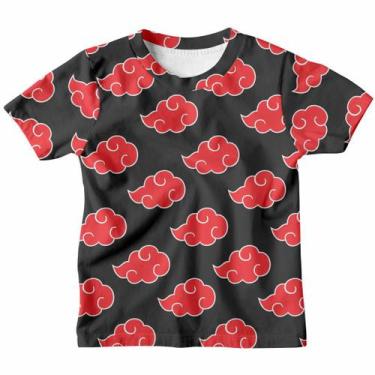 Imagem de Camisa Camiseta Infantil Menino Naruto Nuvem Akatsuki Estampa 3D - Efe