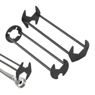 Imagem de HKZTUY Conjunto de chaves de lavatório de 2 peças: ferramenta de encanamento e torneira de 7 tamanhos | Apertado embaixo da pia: reparos de torneira de cozinha/banheiro para encanadores e bricolage