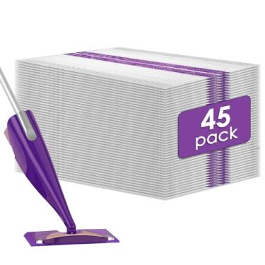 Imagem de (45 unidades) Refil de esfregão descartável WetJet compatível com Swiffer WetJet, almofadas de substituição para limpeza de spray, refis de esfregão multisuperfície para limpeza de piso, pacote de