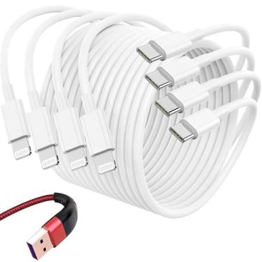 Imagem de Pacote com 3 carregadores para iPhone com certificação Apple MFI de 3 metros, cabo Lightning longo Essri de nylon trançado forte de 3 metros, cabo USB rápido para iPhone para Apple iPhone11/X/XS/XR/8/7/6/5S/SE/iPad Mini Air (vermelho)