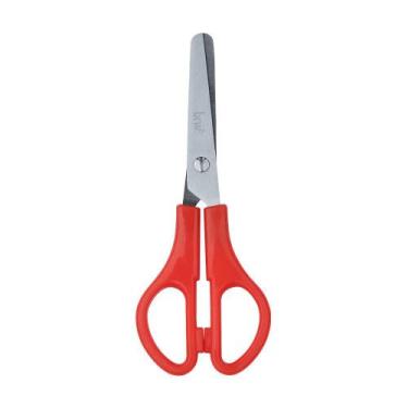 Imagem de Tesoura Escolar Neon 13cm c/ régua - BRW - Unidade, VERMELHO