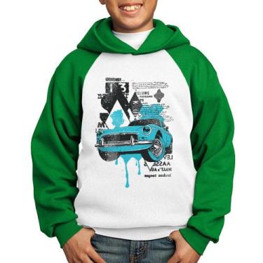 Imagem de Moletom Infantil Vintage Classic Car Painting - Foca na Moda, Branco, 