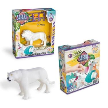 Imagem de Safari Brinquedo De Pintura Bonecos Animais P/ Pintar Lavável - Adijom