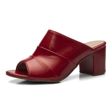 Imagem de Sandália Feminina Tamanco Salto 6cm Grosso Botinha Colors Moda Atempor