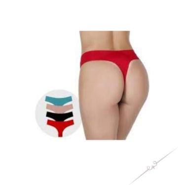 Imagem de Kit 5 Calcinhas Fio Dental Sexy Microfibra Sem Costura Luxo Revenda - 