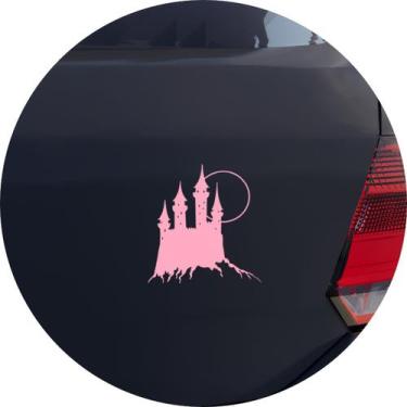 Imagem de Adesivo de Carro Castelo Medieval Luar - Cor Rosa Claro - Melhor Adesi