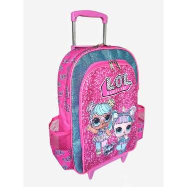 Imagem de Mochila De rodinhas Mochilete Unicórnio infantil escolar meninas brilh
