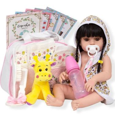 Imagem de Bebe Tipo Reborn Princesa Morena Corpo de Vinil Pode Banho - Cegonha R