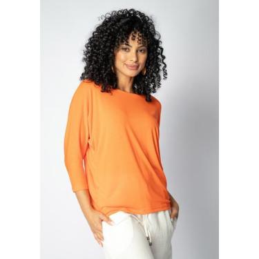 Imagem de Blusa Morcego Ampla Manga 3/4 Laranja - Amazonia Vital