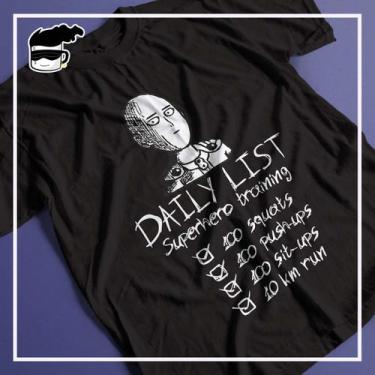 Imagem de Camiseta One Punch Man Treino Saitama Unissex - Kamisetas Otaku, Preto