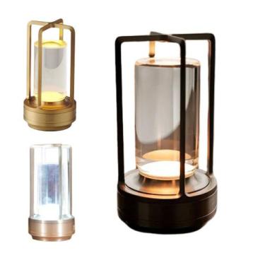 Imagem de Luminária Led Mesa Recarregável Usb Alumínio Luxo Preto - Losan