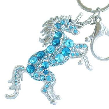 Imagem de Pingente de chaveiro de cavalo de unicórnio Sindary Austríaco, cristal único, 8,89 cm K6172