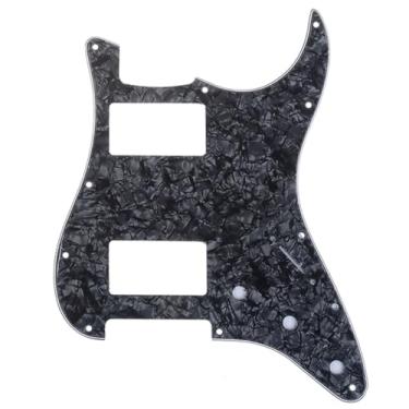 Imagem de Musiclily Pro 11 Furos Escudo HH Pickguard Strato para Guitarra Fender EUA/Mexicana Made Stratocaster Standard Estilo Moderno, 4 Camadas Preto Perolado
