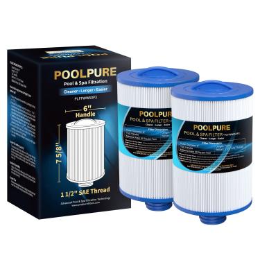 Imagem de POOLPURE Substituição para filtro de spa PWW50P3 (rosca grossa de 3,8 cm), Unicel 6CH-940, 817-0050, Filbur FC-0359, 25252, 378902, 03FIL1400, parafuso de 45 m², filtro de banheira de hidromassagem,