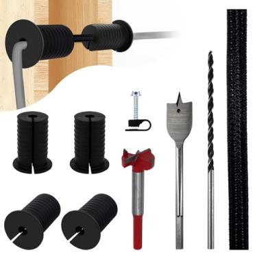 Imagem de Kit de roteamento de cabos Starlink de 4 peças para orifício de parede de 2,5 cm, ilhós de parede Starlink, ilhós de silicone perfurado, ilhós de punção de cabo (kit de instalação de cabo (preto)