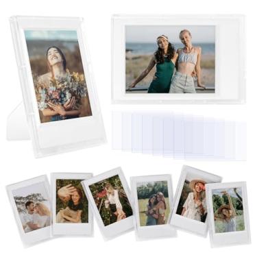 Imagem de HIYQIN Molduras transparentes foscas 2 x 3 – pacote com 8 molduras pequenas para mini filme Fujifilm Instax de 7,6 cm - para Instax Mini 12 11 9 8 7s 90 99 40 EVO moldura de mesa, 2 x 3 - fosco