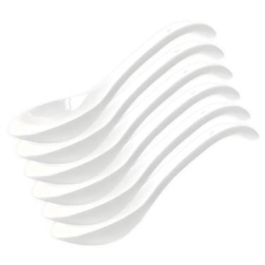 Imagem de Furmaware Conjunto De 6 Colheres De Sopa Asiática, Perfeito Para Wonton Chinês, Ramen Japonês, Soba, Udon Vietnamita Pho. Colher Autêntica Para Comer Pratos Asiáticos De Arroz, Macarrão E Curry