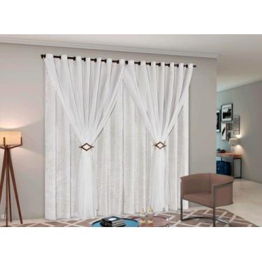 Imagem de Cortina cetim voil sala e quarto 3,00M X 2,50M - SAFIRA ENXOVAIS, Bran