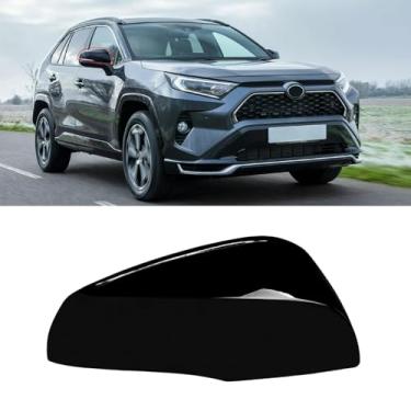 Imagem de Moonlinks Compatível com Toyota RAV4 2019 2020 2021 2022 2023 2024 Substituição da tampa do espelho do lado direito, preto brilhante, lado do passageiro, tampa do espelho retrovisor para RAV4 RH