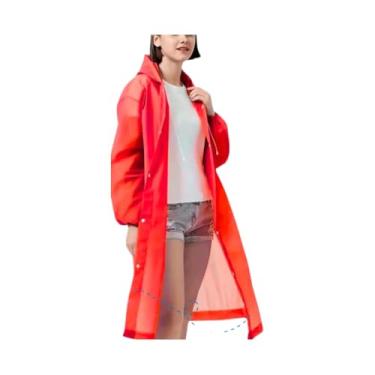 Imagem de Capa de Chuva Grossa Reutilizável Grande e Comprida Adulto Não Rasga Guarda Chuva Corta Vento(Vermelho)