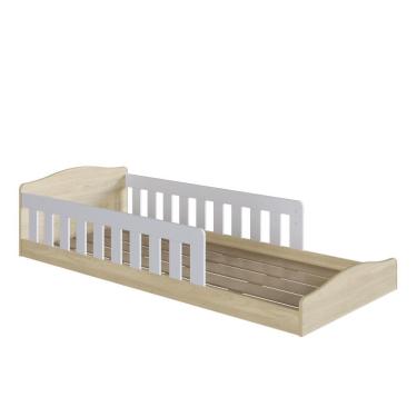 Imagem de Cama Montessoriana Infantil de Chão com Cercado Linha Encanto Araguaia/Branco - Completa Móveis