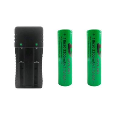 Imagem de Kit Carregador Duplo 2 Slot Mais 2 Bateria 18650, 14500 Bateria 26650,