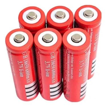 Imagem de kit 6 Bateria Recarregável 18650 3,7v 6800mAh - Tática militar - GH