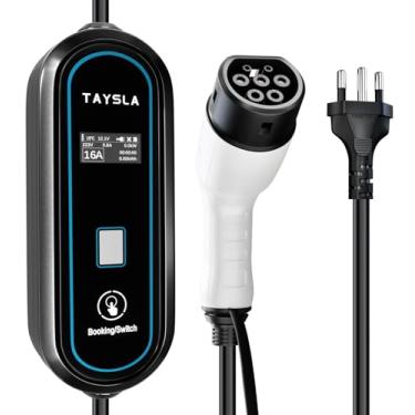 Imagem de TAYSLA Phantom Portátil Carregador Carro Eletrico EV 3,5KW 8A 10A 13A 16A Tipo 2 3.5M Cabo De Com Tela LED WallBox Plug BR Para Carro BYD Nissan Volvo Acessorios Veiculos