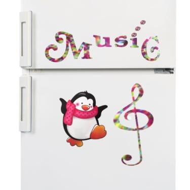 Imagem de Adesivo de Geladeira Baby Pinguim Music Decoração Lavável