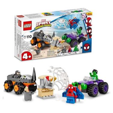 Imagem de Lego Marvel Confronto Hulk Contra Rhino 10782 - 110 Peças, Branco