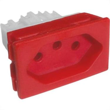Imagem de Tomada De Painel Garra Plastica Com Borne Steck 10A. Vermelha - S8622