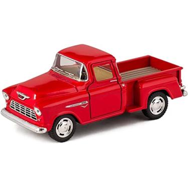 Imagem de KiNSMART 1955 Chevrolet Stepside Pickup Truck 5 Inch 1:32 Scale Die Cast Metal Little Truck (Red)
