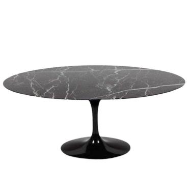 Imagem de Mesa de Jantar Tulipa Saarinen Redonda 244x137 cm Mármore Nero