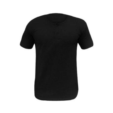 Imagem de Camiseta Henley Masculina Camisa Algodão Premium Gola Portuguesa Padre