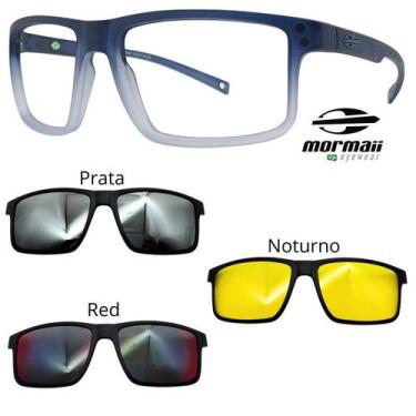 Imagem de Oculos Mormaii Swap 5 6127 DL6 Cinza Degrade Com 3 Clipons, Prata, Red