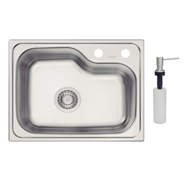 Imagem de Cuba de Imbutir Morgana Compact Aço Inox 48 FX Com Dosador - Tramontina 93815/392