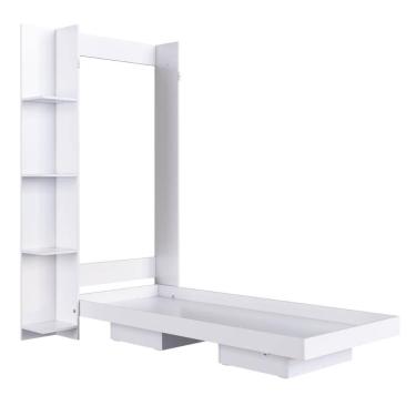 Imagem de Cama Articulada Solteiro Vertical com 4 Prateleiras e 2 Nichos CV1085 80cm Branco - Art In Móveis