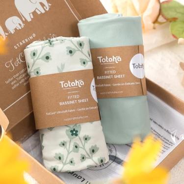 Imagem de Lençóis com elástico para berço de cabeceira, 83 x 50 cm, para Maxi COSI Iora, Koola Baby, Baby Joy, Angelbliss, Kidsclub – Lençóis macios amanteigados, pacote com 2