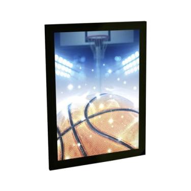 Imagem de Quadro Decorativo Bola De Basquete No Ar Esporte Decoração Poster Quarto Sala