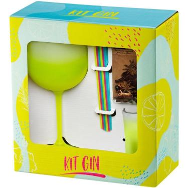 Imagem de Caixa Kit Gin Presente Copo Dosador Mexedores Especiarias Cor: amarelo